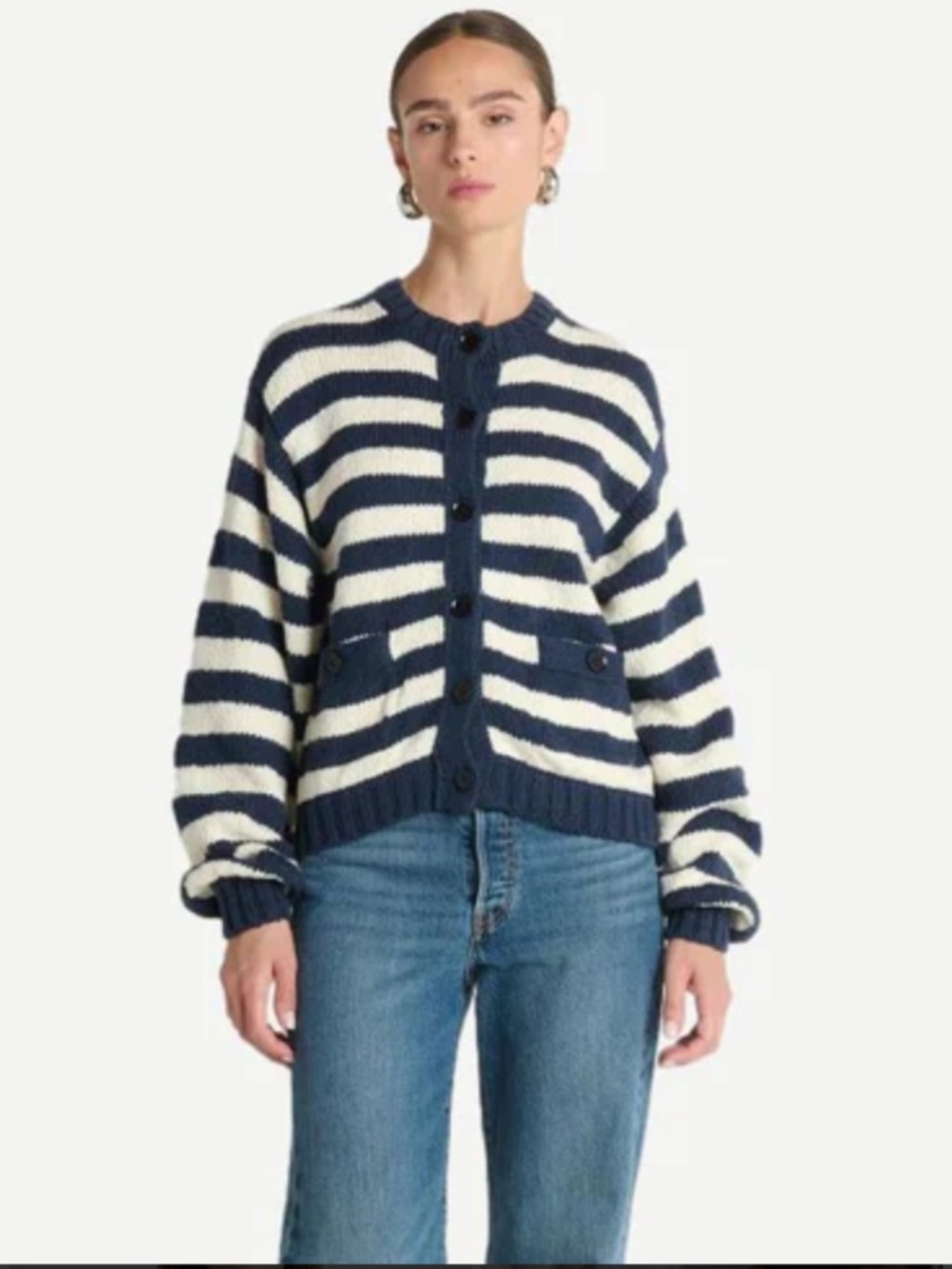 Nation LA Tessa Cardigan - Marine Stripe NWT Anthropologie - Picture 3 of 6